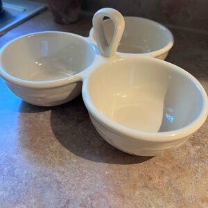 Longaberger woven traditions ivory pottery